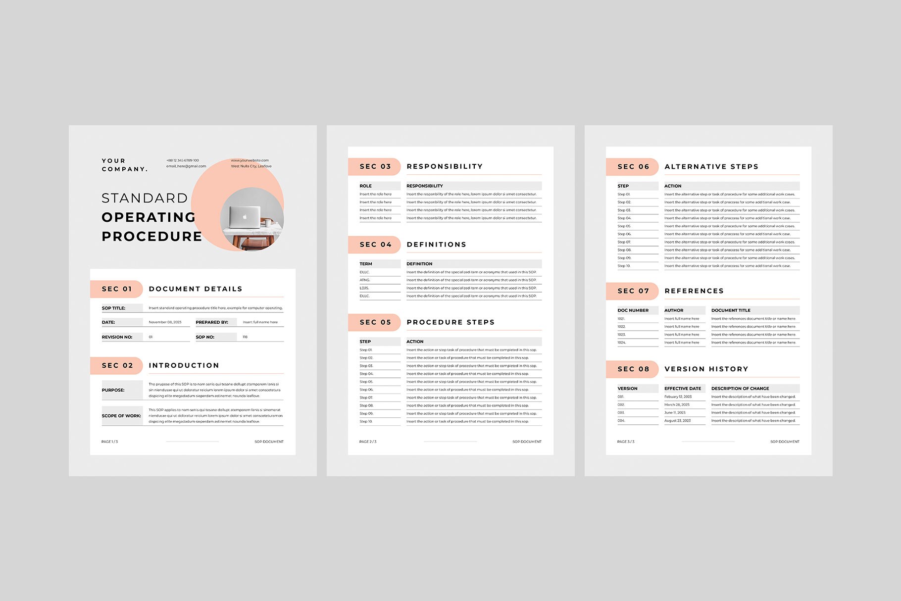 Standard Operating Procedure Template SOP Template Microsoft Word ...