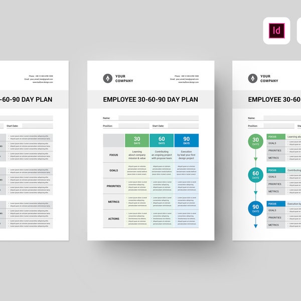 Employee 30 60 90 Day Plan Template | MS Word Template | Employee Onboarding Plan Template | New Hire Training Plan | Employee First 90 Days