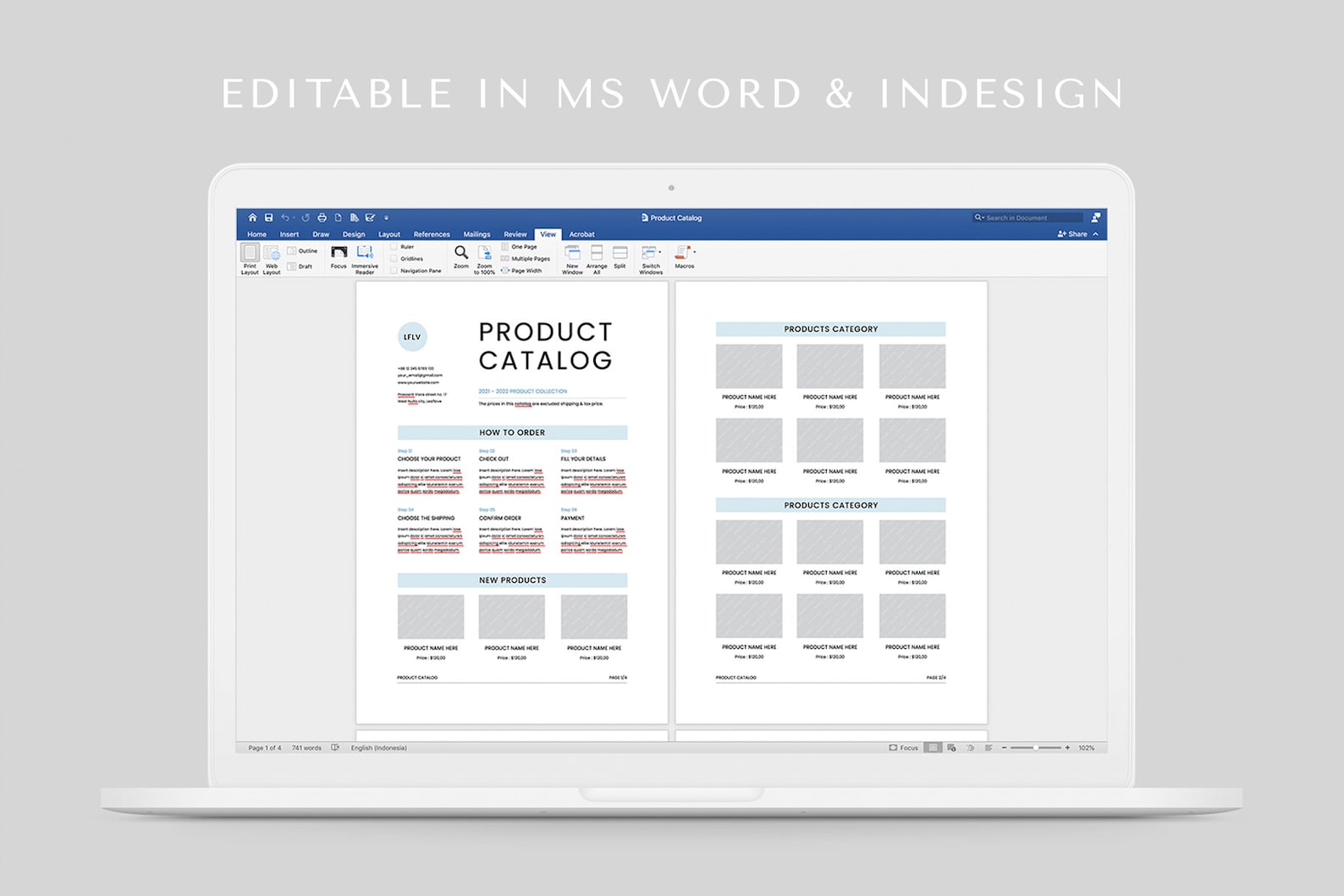 Produktkatalog Vorlage MS Word Vorlage Line Sheet Vorlage Etsy Österreich