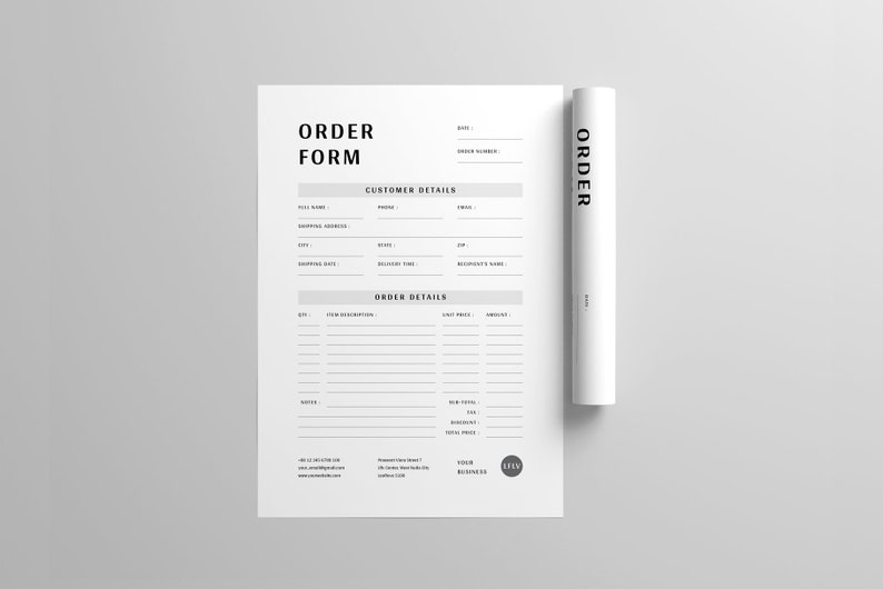 Order Form Template MS Word Template Custom Order Template Microsoft ...