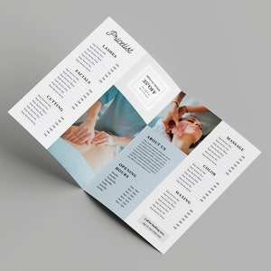 Beauty Salon Brochure Template MS Word Template Indesign Template Spa Brochure Template Feminine Bifold Brochure Salon Price List image 2