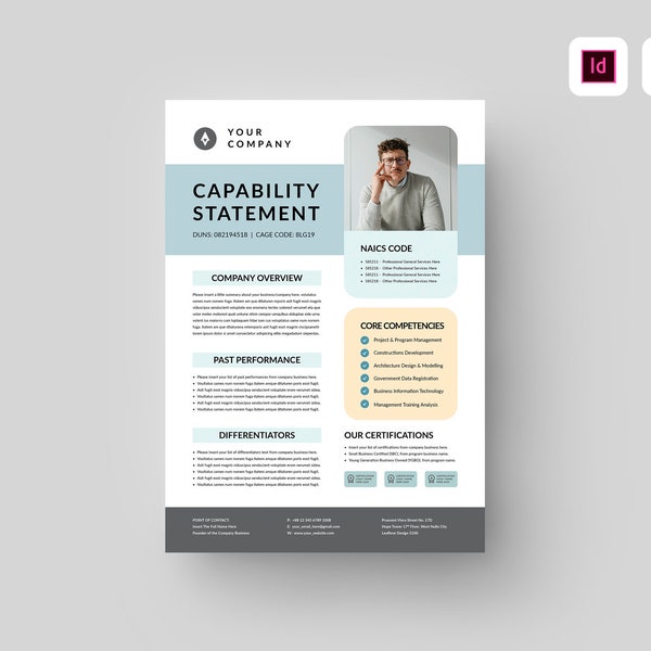 Capability Statement Template | MS Word Template | Corporate Business Capability Statement | IT Marketing Statement | Company Profile Flyer