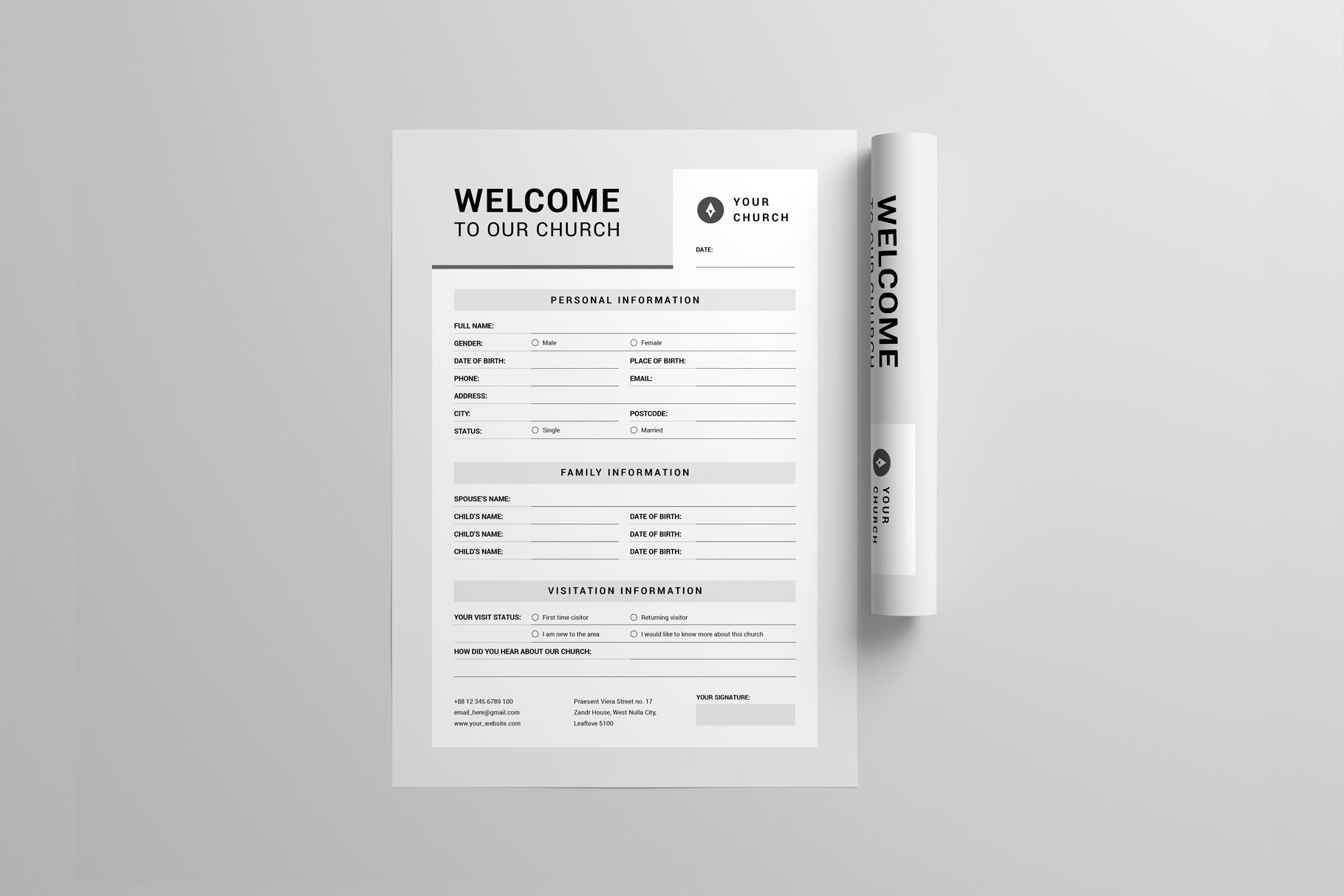 Church Welcome Form Template Editable MS Word Template Church Welcome