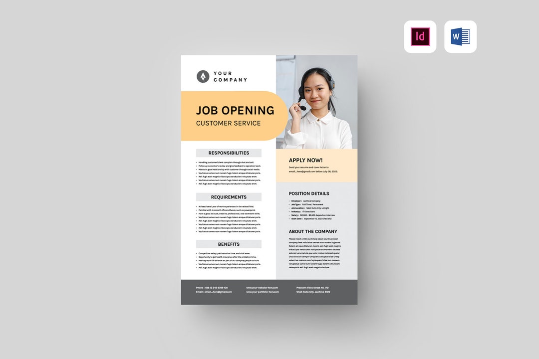 Job Posting Template MS Word Template Job Advertisement We Are Hiring