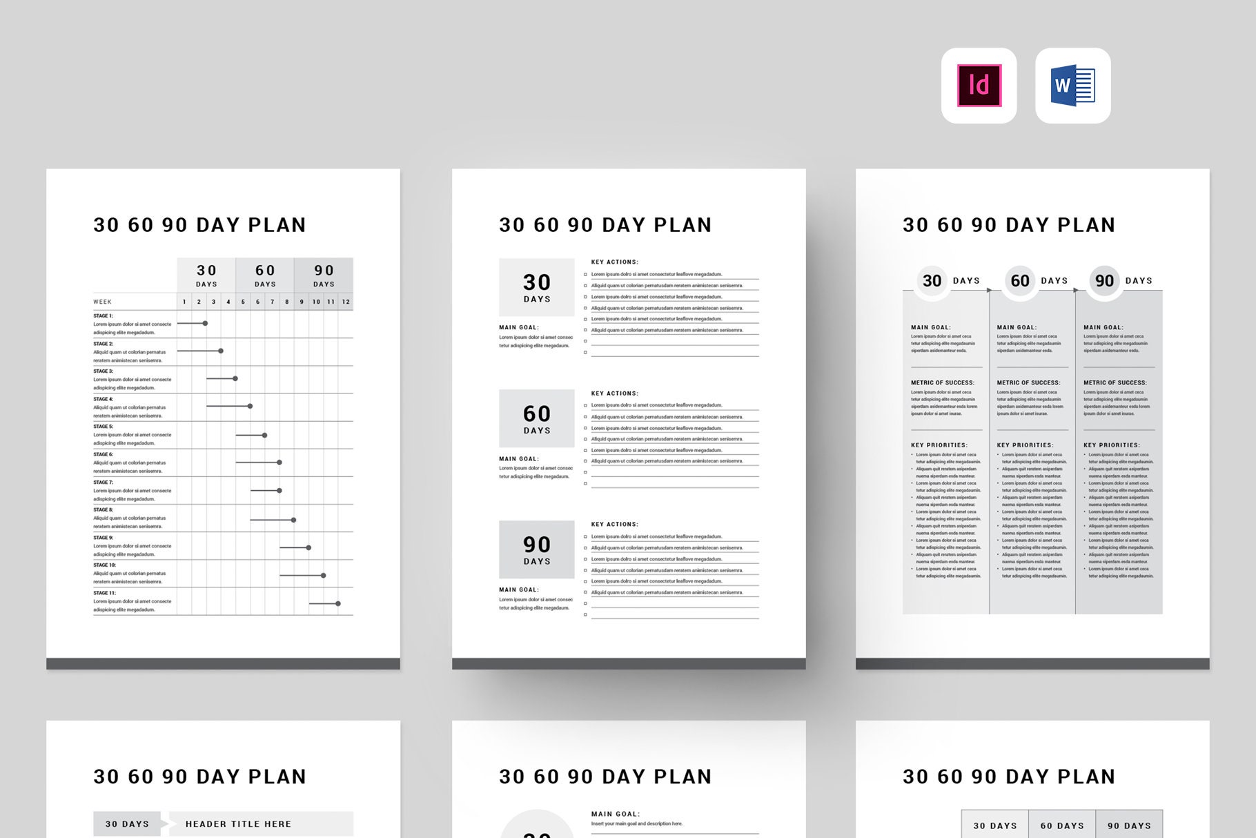 Wos Rid 30 30 60 90 Day Plan Template MS Word Template Quarterly - Etsy Canada