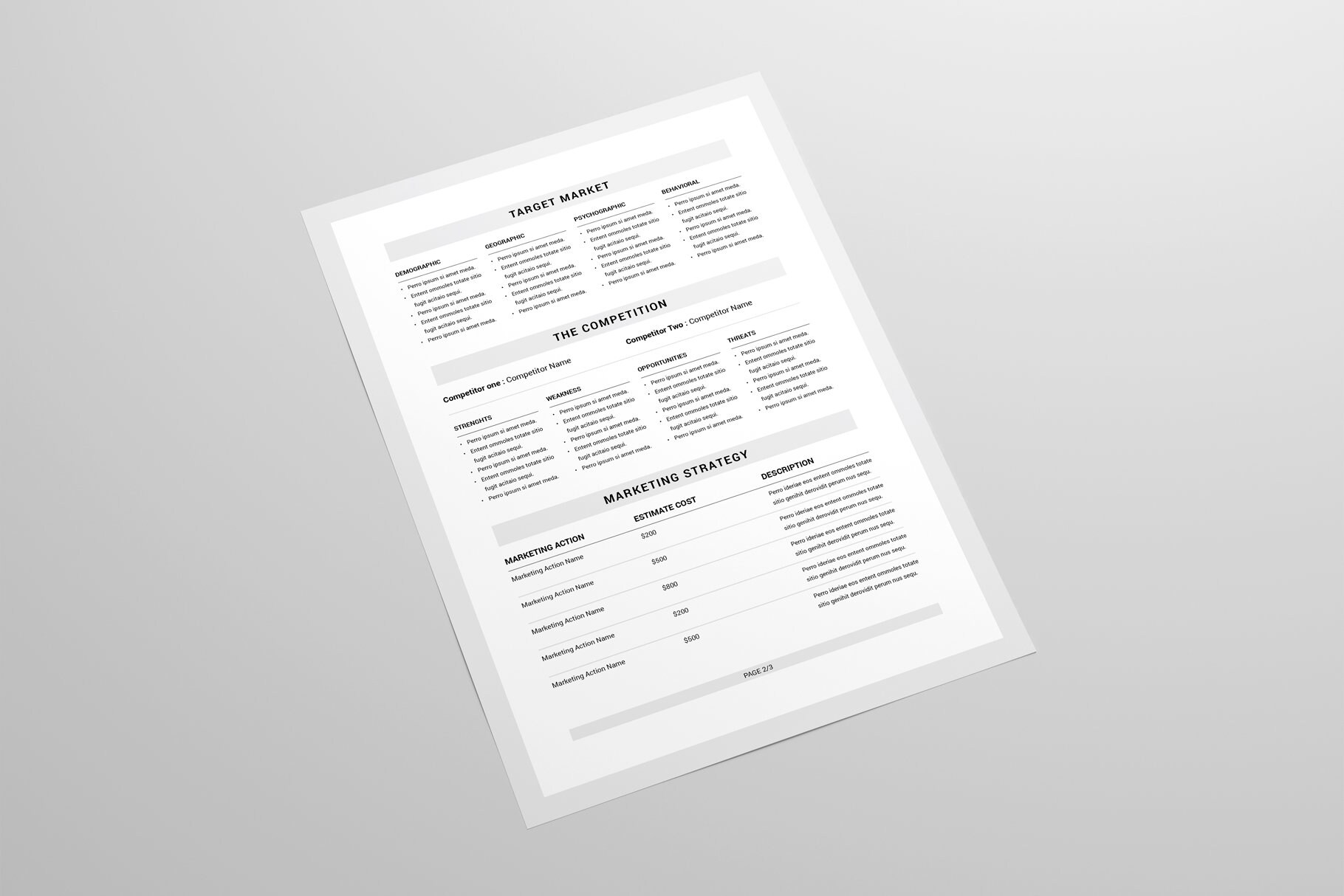 Business Plan Template MS Word Template Indesign Template Microsoft 