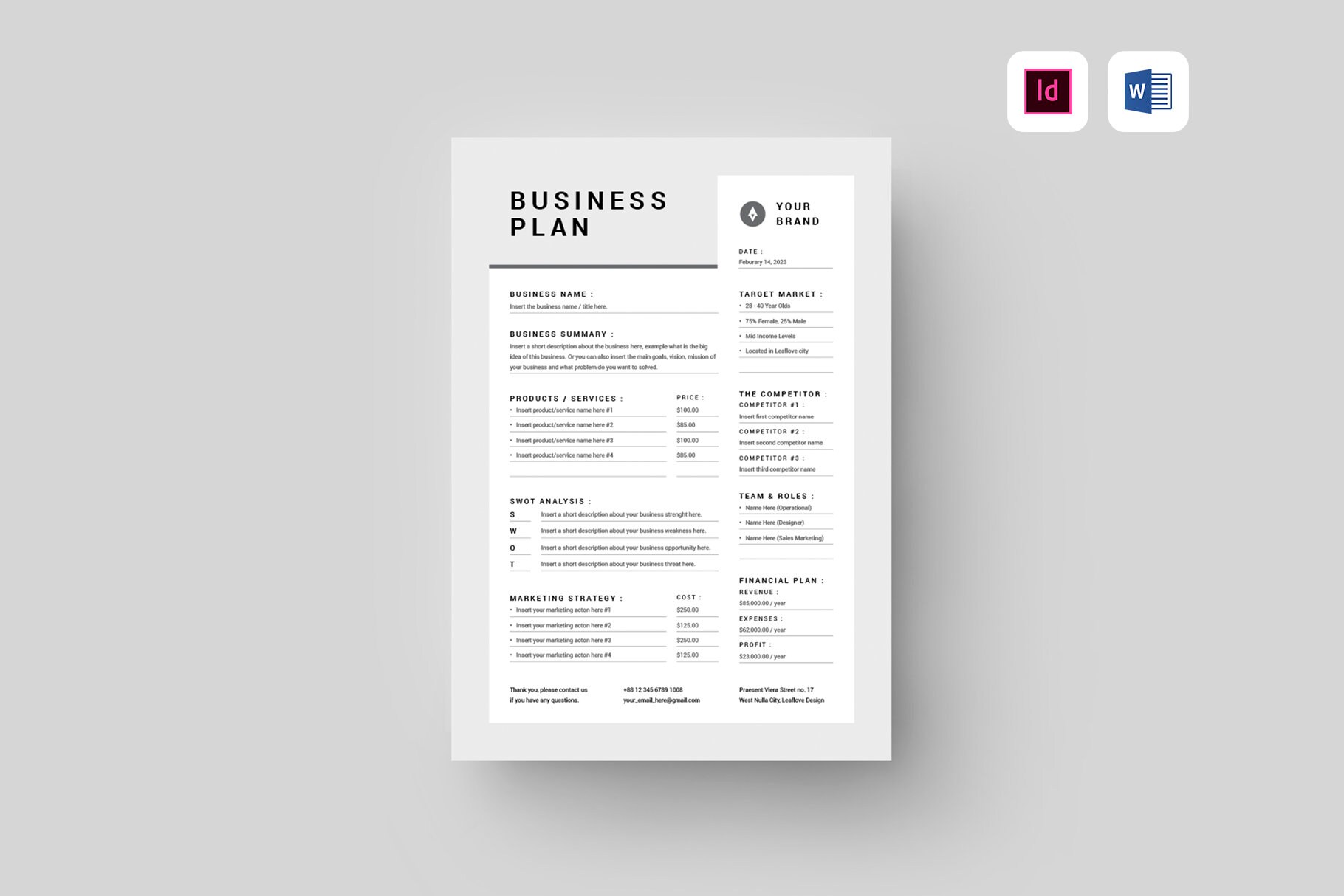Business Plan Template MS Word Template One Page Business Plan Startup business-plan-template-ms-word-template-one-page-business-plan-startup