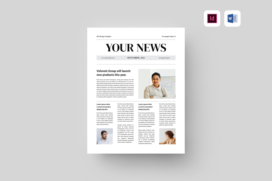 Newspaper Template for Microsoft Word & Adobe Indesign 8 Etsy