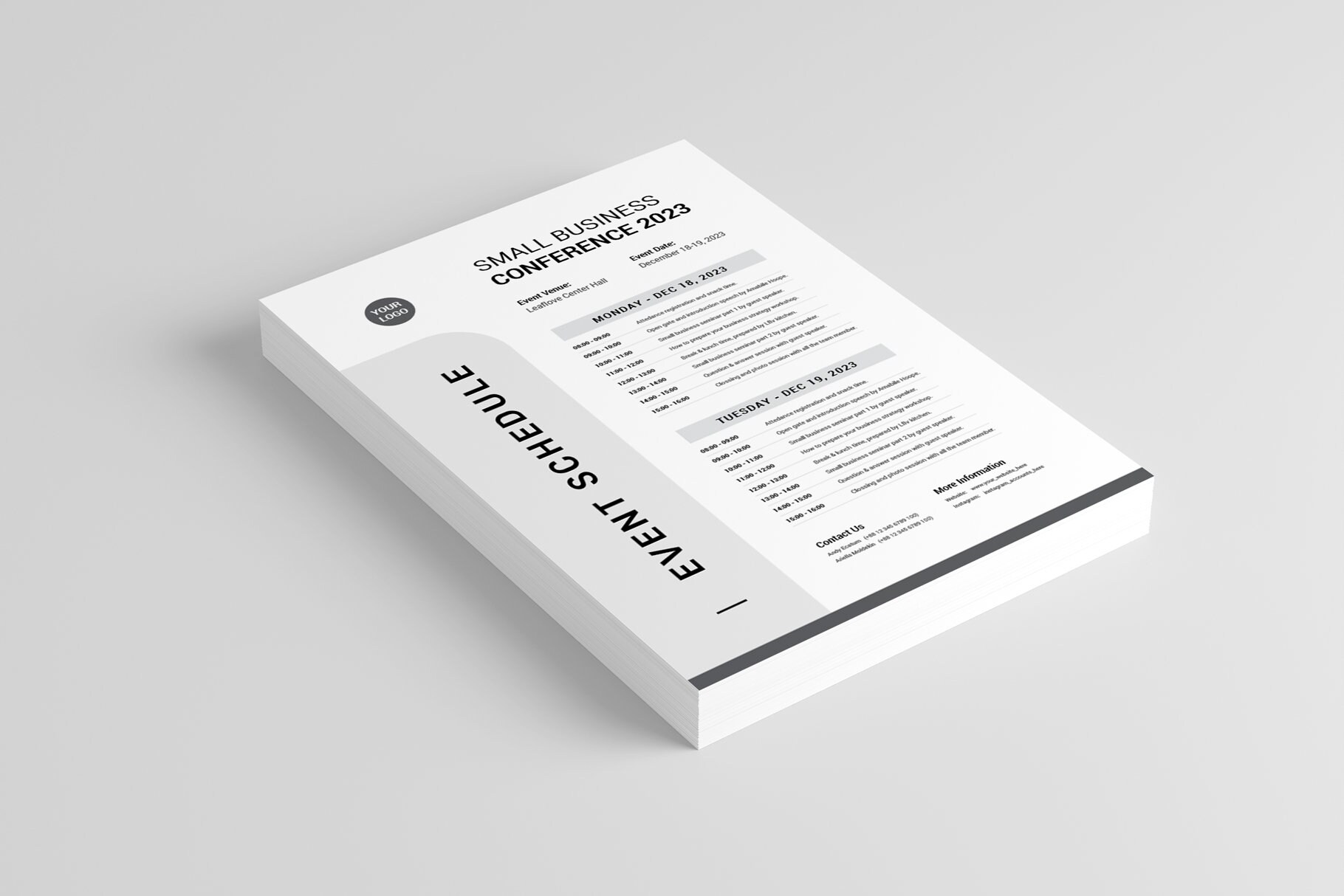Event Schedule Template MS Word Template Conference Meeting Agenda 