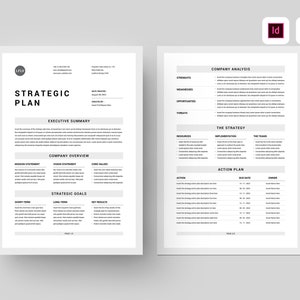 Strategic Plan Template | Microsoft Word Template | Business Strategy Plan Template | Marketing Strategic Planning | Action Plan Template