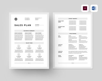 Sales Plan Template | Microsoft Word & Adobe Indesign Template | Sales Action Plan | Virtual Assistant | Sales Marketing Strategy Guide