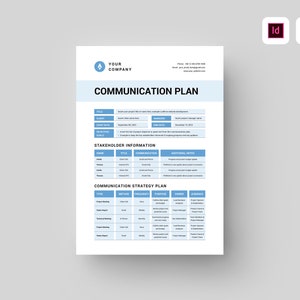 Communication Plan Template | MS Word Template | Project Communication Strategy | Project Management Plan | Project Communication Planning