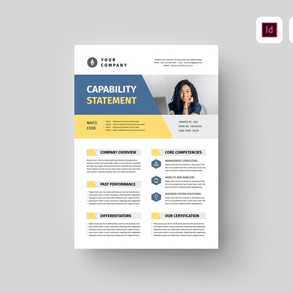 Capability Statement Template | MS Word Template | Corporate Business Capability Statement | IT Marketing Statement | Company Profile Flyer