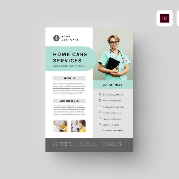 Home Health Care Service Flyer Template | MS Word Template | Caregiver Flyer | Caregiving Business | Senior Home Care Flyer | Elderly Care