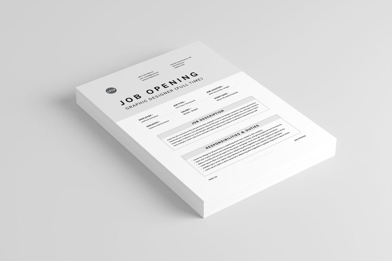 Job Posting Template MS Word Template Job Advertisement Etsy