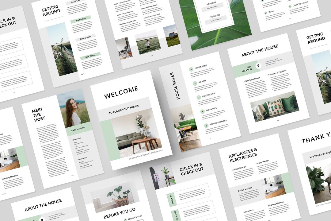 Welcome Indesign Welcome Book Template MS Word Template Indesign Template Airbnb Welcome ...