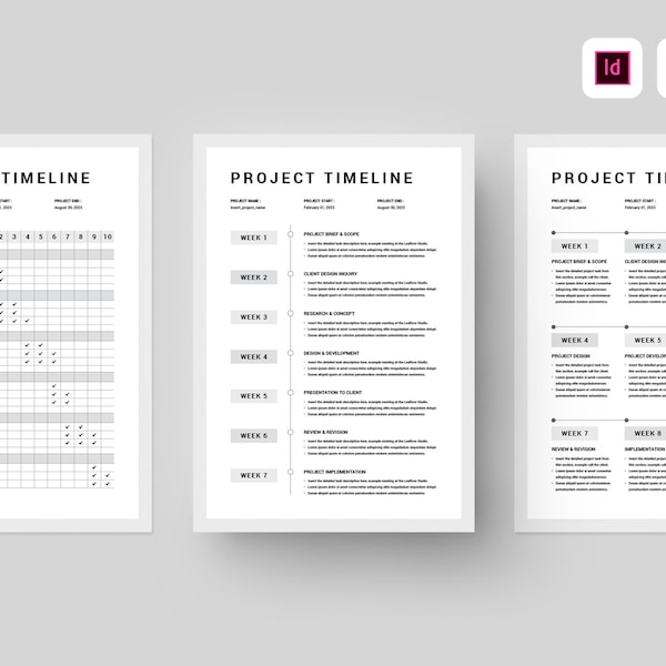Project Timeline Template | Project Schedule Template | Microsoft Word Timeline Template | Project Work Plan | Project Management Milestone