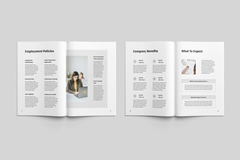 Employee Handbook Template Microsoft Word Adobe Indesign Etsy