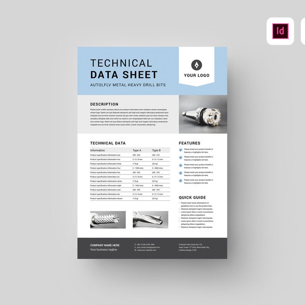 Technisches Datenblatt Vorlage | MS Word Vorlage | Produktdatenblatt | Produktdatenblatt Vorlage | TDS Vorlage | Produktflyer