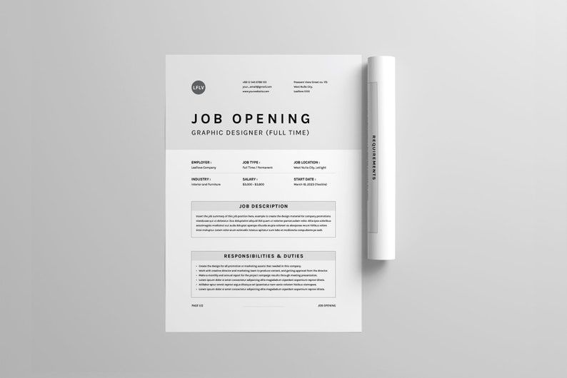 Job Posting Template MS Word Template Job Advertisement Etsy