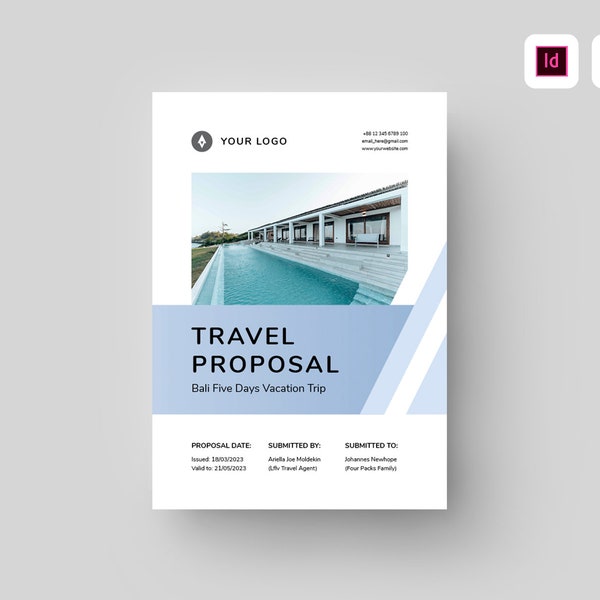 Travel Proposal Template | MS Word Template | Vacation Proposal | Travel Agent Proposal | Travel Itinerary | Tour Proposal | Travel Brochure