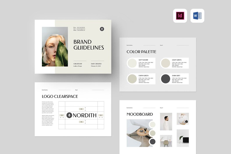 Brand Guidelines Template MS Word Template Indesign Etsy