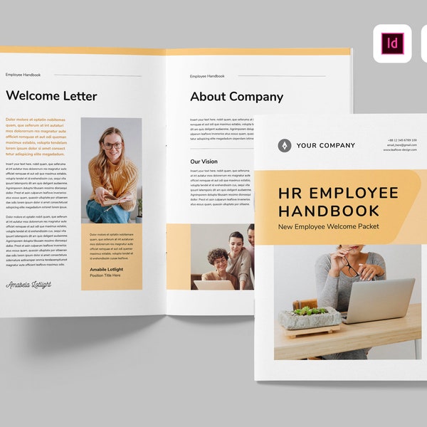 Employee Handbook Template | MS Word Template | Employee Welcome Package Template | New Employee Onboarding Handbook | HR Manual Booklet