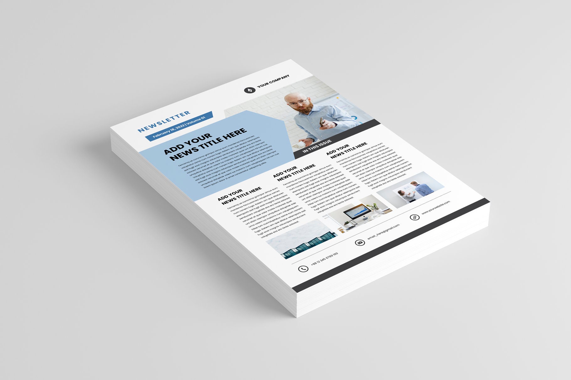 Newsletter Template MS Word Template Indesign Template Business