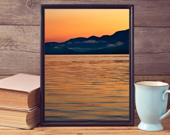 Adirondack Ripples, Abstract, Landscape Photo, Wall Art, Lake, Mountain Range, Sunrise, Adirondack Gifts, Home Decor, Wall Art, Photography