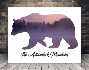 Adirondack Poster, Mountains, Mountain Range, Adirondack Decor, Adirondack Park, Christmas Gift, Wall Art, Custom Gift, Adirondack Wall Art