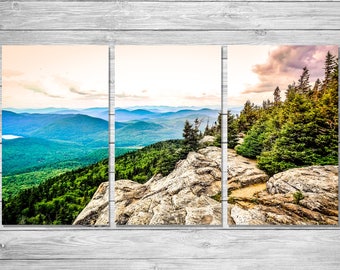 Multi Panel Wall Art, Adirondack Poster, Mountains,Adirondack Decor, Adirondack Park, Christmas Gift, Custom Gift, Adirondack Wall Art