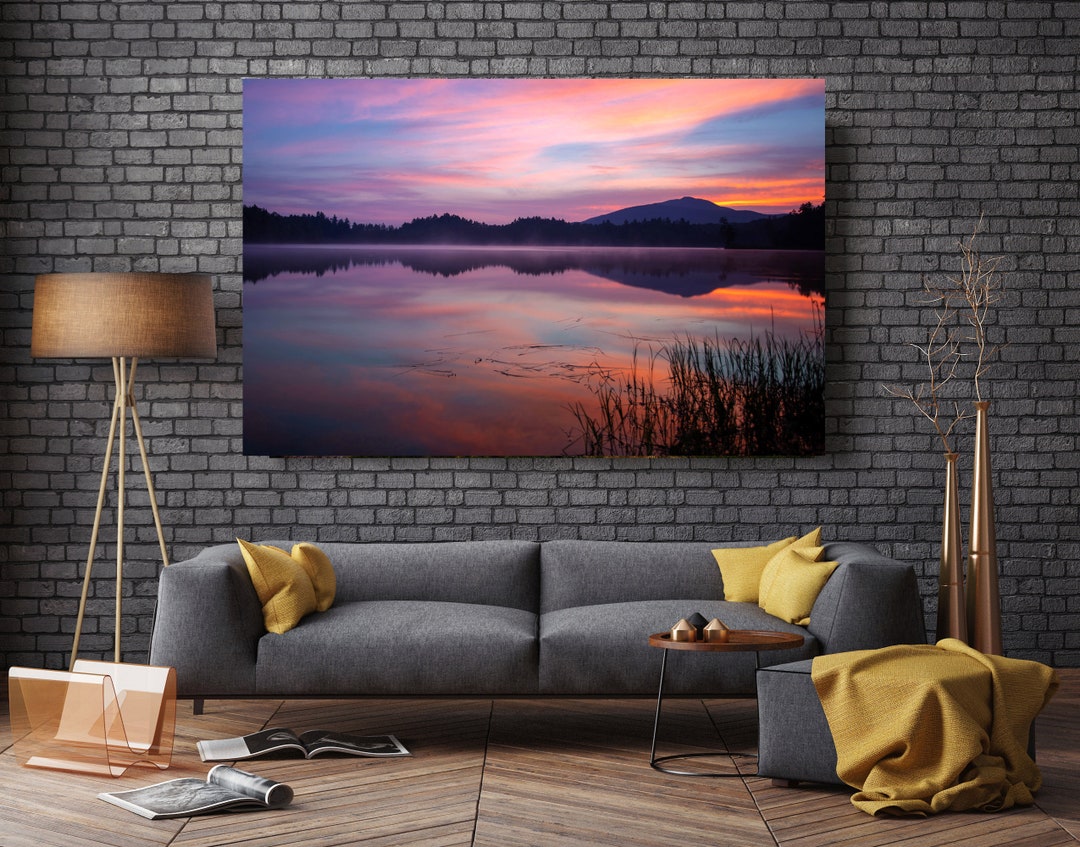 Adirondack Wall Art Mountain Scene Adirondack Decor Etsy