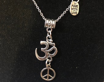 Yoga Om Ahm Symbol Namaste Peace Necklaces, 18" Chains Gift Boxed (20" upon request)