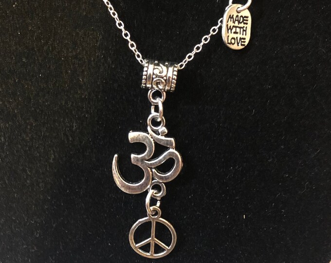 Yoga Om Ahm Symbol Namaste Peace Necklaces, 18" Chains Gift Boxed (20" upon request)