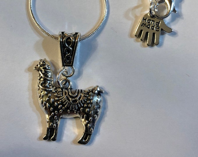 Llama with Bail Silver Necklace and/or Earrings 18" Snake Chain NEW Gift Boxed