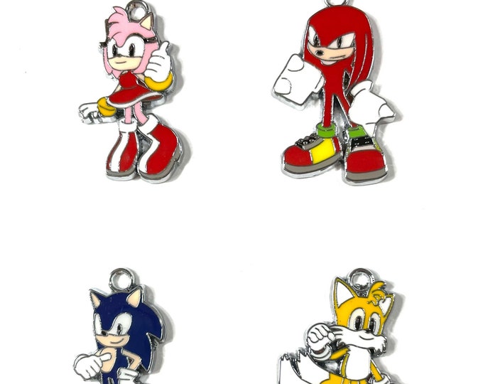 LIMITED QUANITIES Sonic Inspired Characters Necklace and/or Earrings Gift Boxed with Ornate Organza Gift Bag!