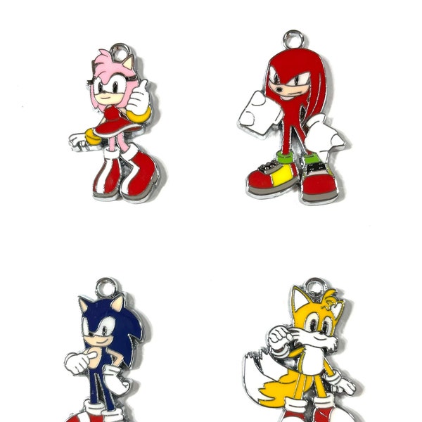 LIMITED QUANITIES Sonic Inspired Characters Necklace and/or Earrings Gift Boxed with Ornate Organza Gift Bag!