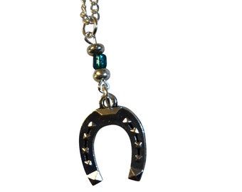 Horse Lover Horseshoe Equestrian Silver Necklace Earrings with or without beading 18" Chain NEW Gift Boxed