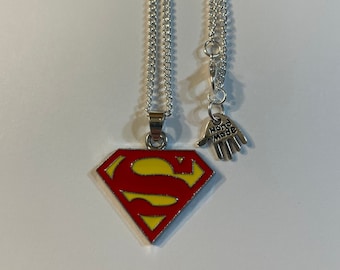 1" Superhero Medallion Chain Silver Plated or Waxed Cord Lobster Clasp Gift Boxed