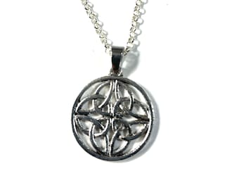 Celtic Knot Norse Pendant Silver Plated Necklace Pendant Medallion Gift Boxed