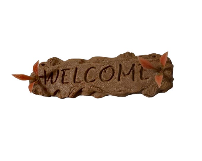 Jumping Spider Enclosure 3D Printed Welcome Sign with Flowers Decor Many Colors 3"x1"