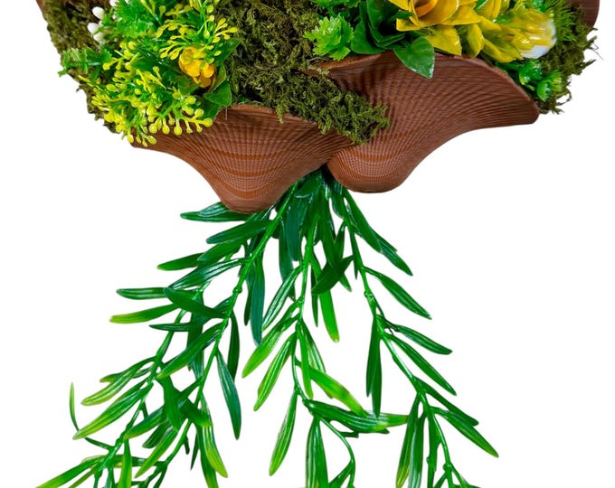 Large Magnetic Reptile Gecko Lizard Tarantula Frog Mushroom Shelf With Plants Foliage Ledge Many Colors 3"-8"