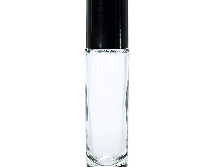 Empty Refillable Glass Roll On Bottles with Black Cap, 0.33oz / 10ml Quantity 5 FREE SHIP