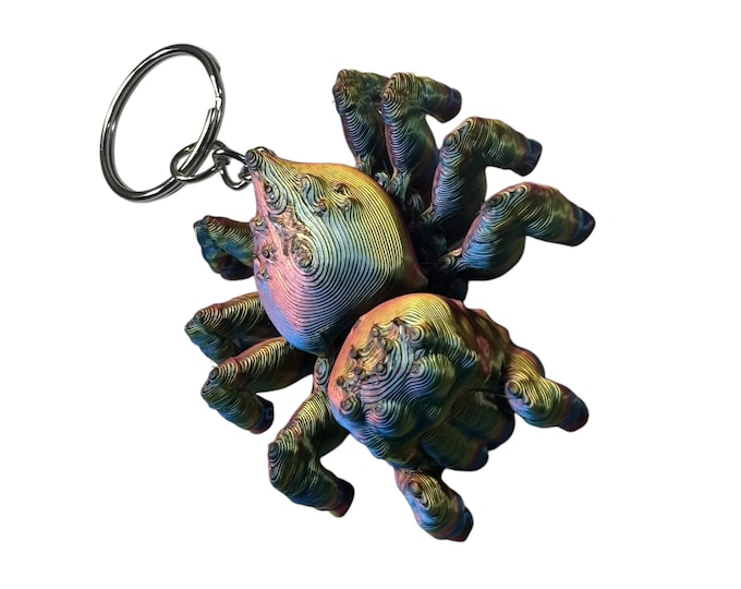 Articulated Jumping Spider 2" Keychain Many Colors