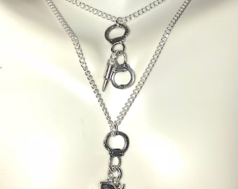 Best Friend, Friendship, Partner, BFF, Set of 2 Partners in Crime Necklaces, Gift Box