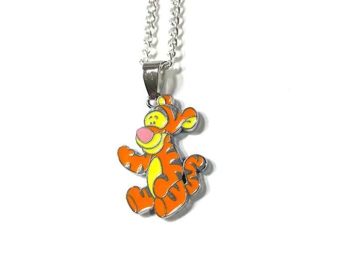 1" Tigger Winnie the Pooh Pendant Necklace Gift Boxed with Ornate Organza Gift Bag!