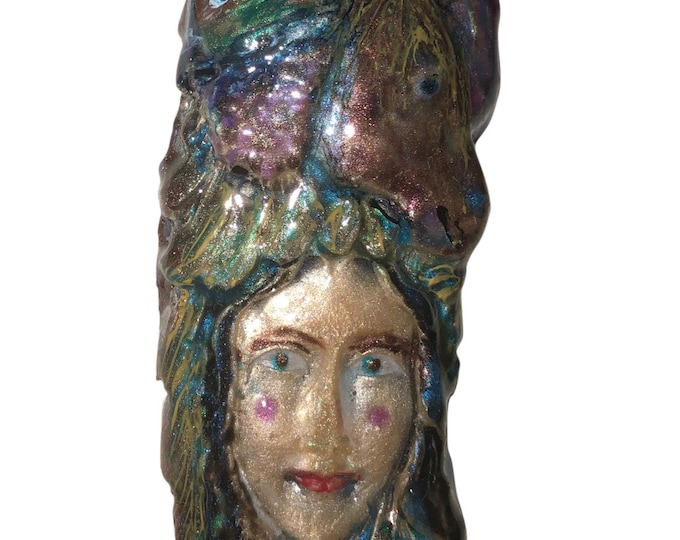 Resin 3D, Good Luck Totem Goddess, Owl, Horse Head Pendant or Ornament @2.5" Medallion Necklace