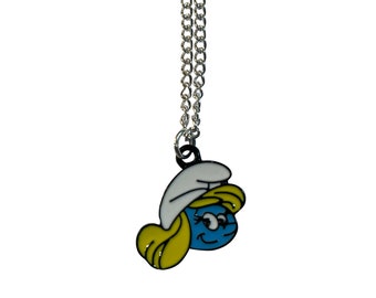 Smurfette Necklace and/or Earrings Gift Boxed with Ornate Organza Gift Bag!