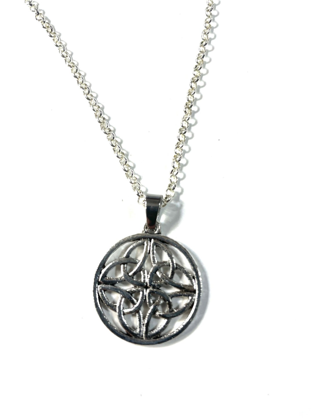 Celtic Knot Norse Pendant Silver Plated Necklace Pendant Medallion Gift