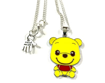 Winnie the Pooh Necklace and/or Earrings Gift Boxed with Ornate Organza Gift Bag!